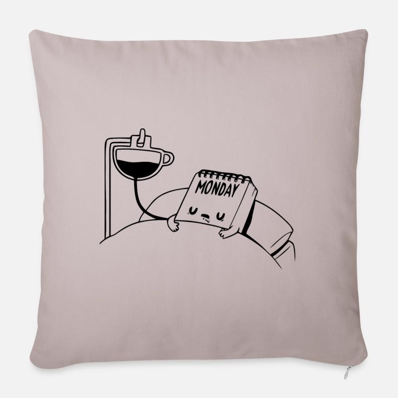 Lundi Drôle - Coussin et housse de 45 x 45 cm - taupe clair