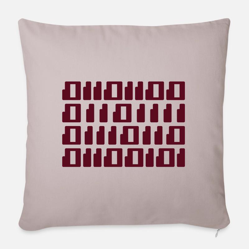 Love in Binary Code - Sofa pillow with filling 45cm x 45cm - light taupe