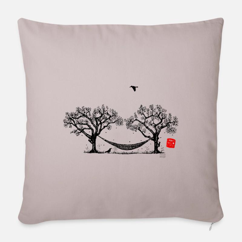 Faune urbaine - Pic - Coussin et housse de 45 x 45 cm - taupe clair