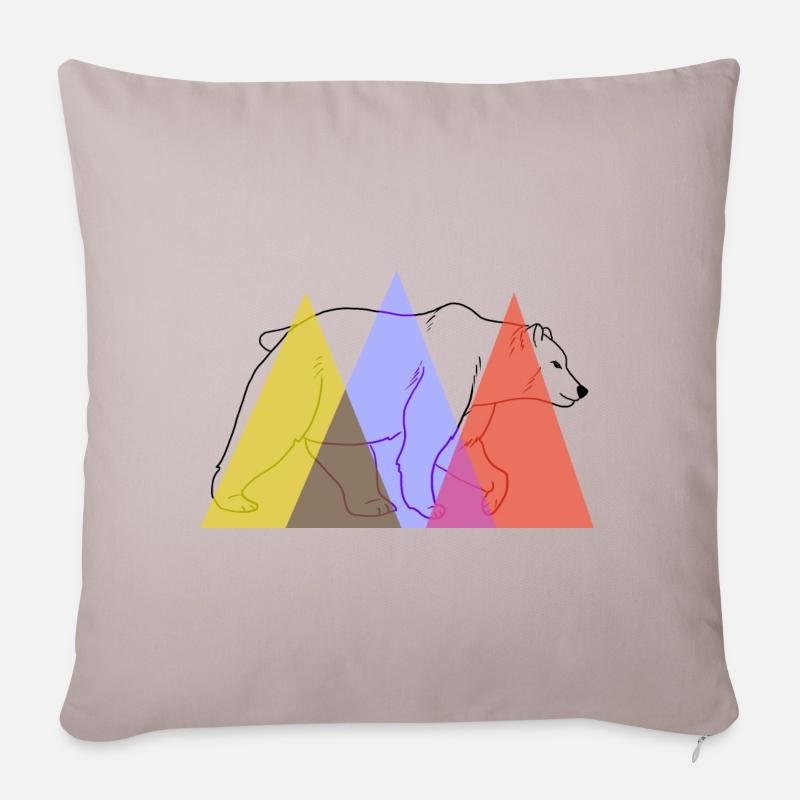 Colorblock Pop Bear - Coussin et housse de 45 x 45 cm - taupe clair