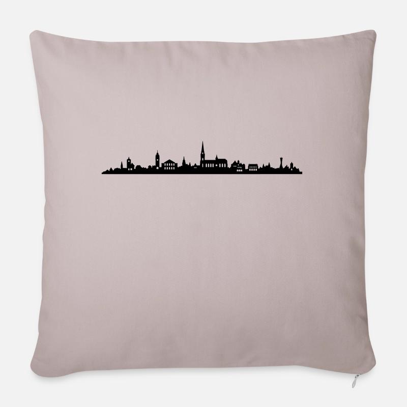 Skyline Freiburg - Sofakissen mit Füllung 45 x 45 cm - helles Taupe