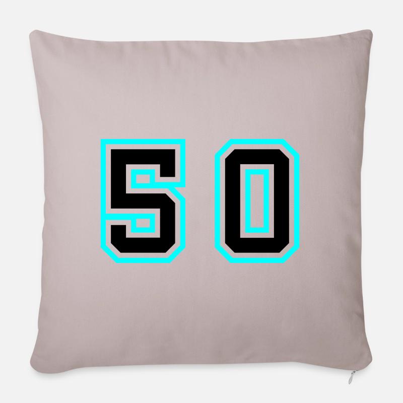 51 Symbole numérique - Coussin et housse de 45 x 45 cm - taupe clair