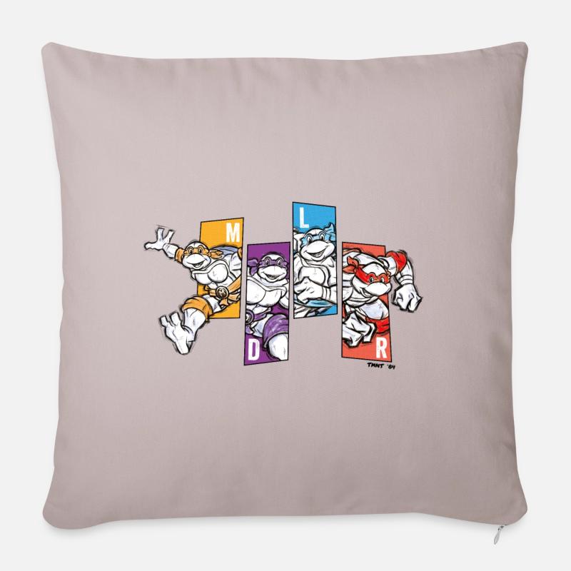 Les Tortues Ninja Initiales - Coussin et housse de 45 x 45 cm - taupe clair