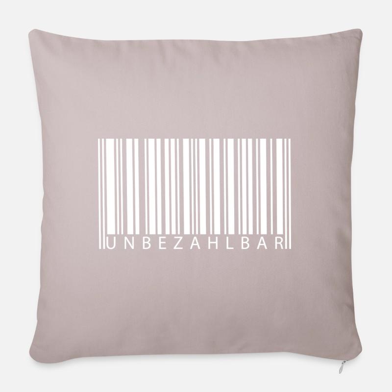 Barcode Priceless - Sofa pillow with filling 45cm x 45cm - light taupe