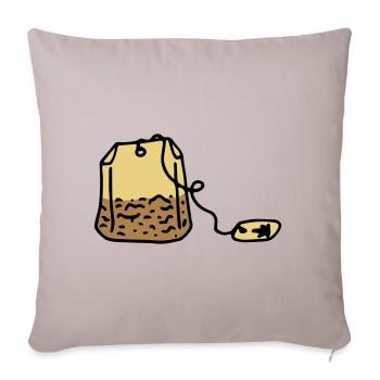 Thé Sachets de thé Buveur de thé Heure du thé - Coussin et housse de 45 x 45 cm - taupe clair - Devant
