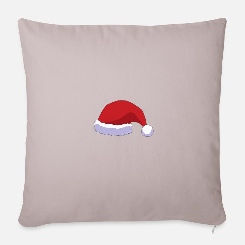 chapeau de père Noël - Coussin et housse de 45 x 45 cm - taupe clair