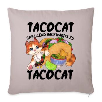 Tacocat Lustige Katze in einem Taco Geschenk - Sofakissen mit Füllung 45 x 45 cm - helles Taupe - Vorne
