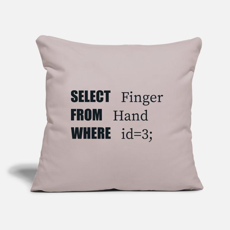 Doigt de sélection à la main, code amusant. Langage des codeurs Coussin et housse de 45 x 45 cm