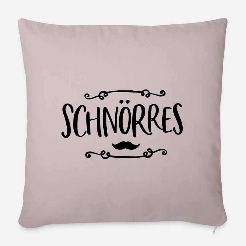 Schnörres Schnurrbart - Sofakissen mit Füllung 45 x 45 cm - helles Taupe