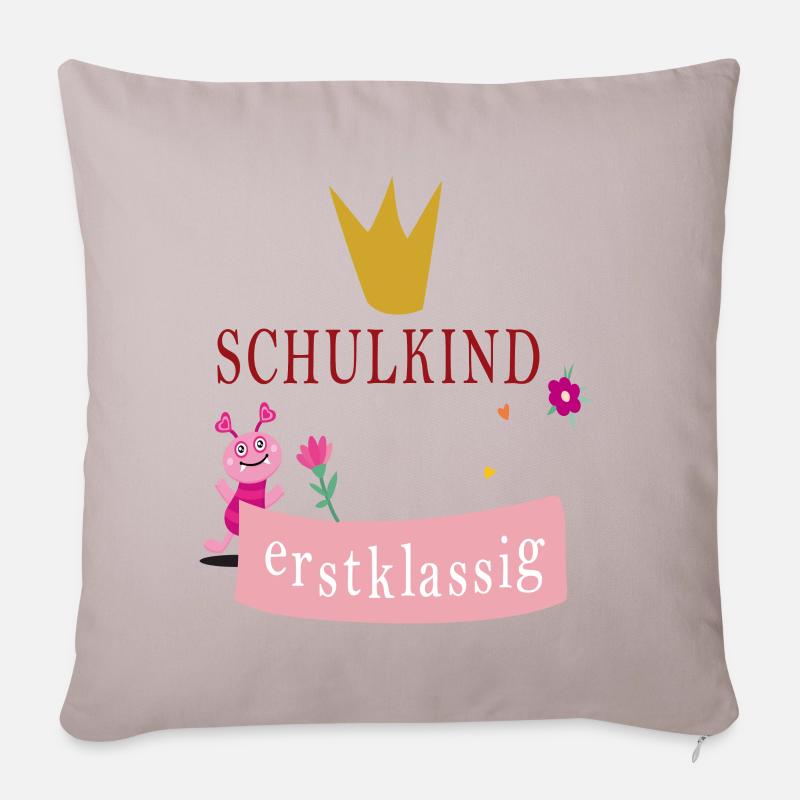 Schulkind erstklassig - Sofakissen mit Füllung 45 x 45 cm - helles Taupe