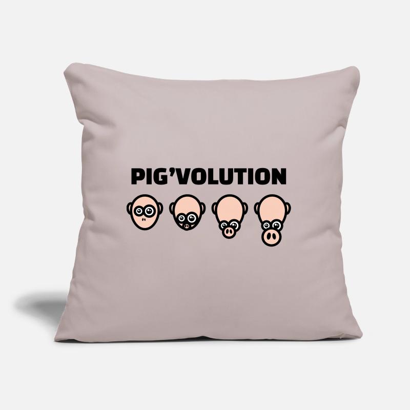 Pig'volution - évolution de l'homme Coussin et housse de 45 x 45 cm