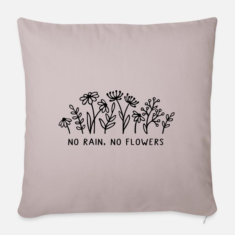 Pas de pluie, pas de fleurs - Coussin et housse de 45 x 45 cm - taupe clair