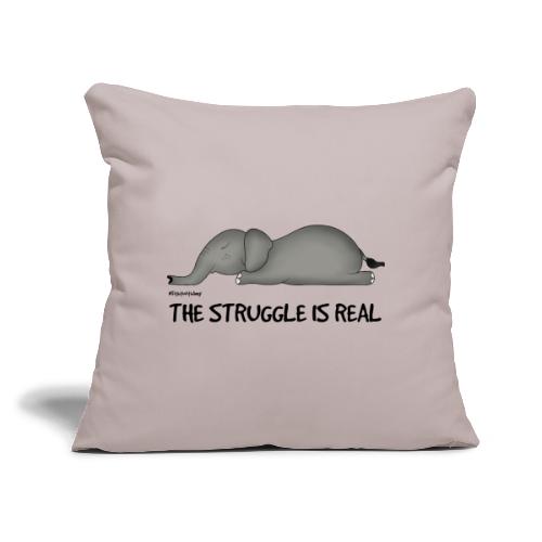 Amy's 'Struggle' design (black txt) - Sofa pillow with filling 45cm x 45cm