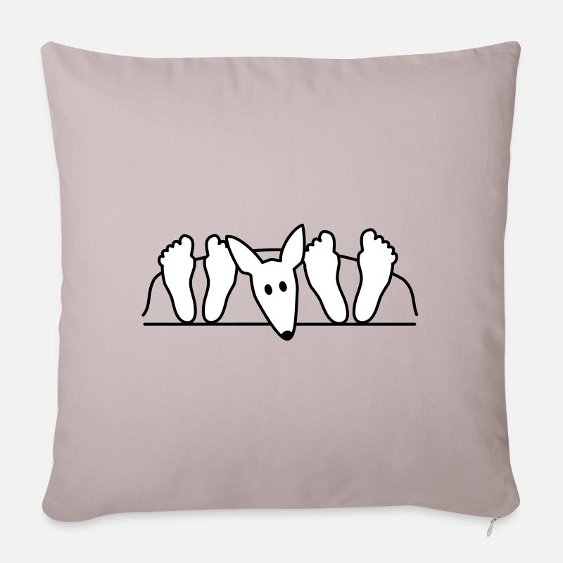 Podenco au lit - Coussin et housse de 45 x 45 cm - taupe clair