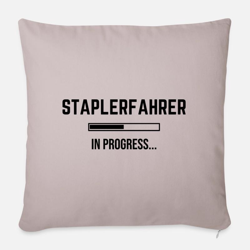 Staplerfahrer In Progress - Sofakissen mit Füllung 45 x 45 cm - helles Taupe