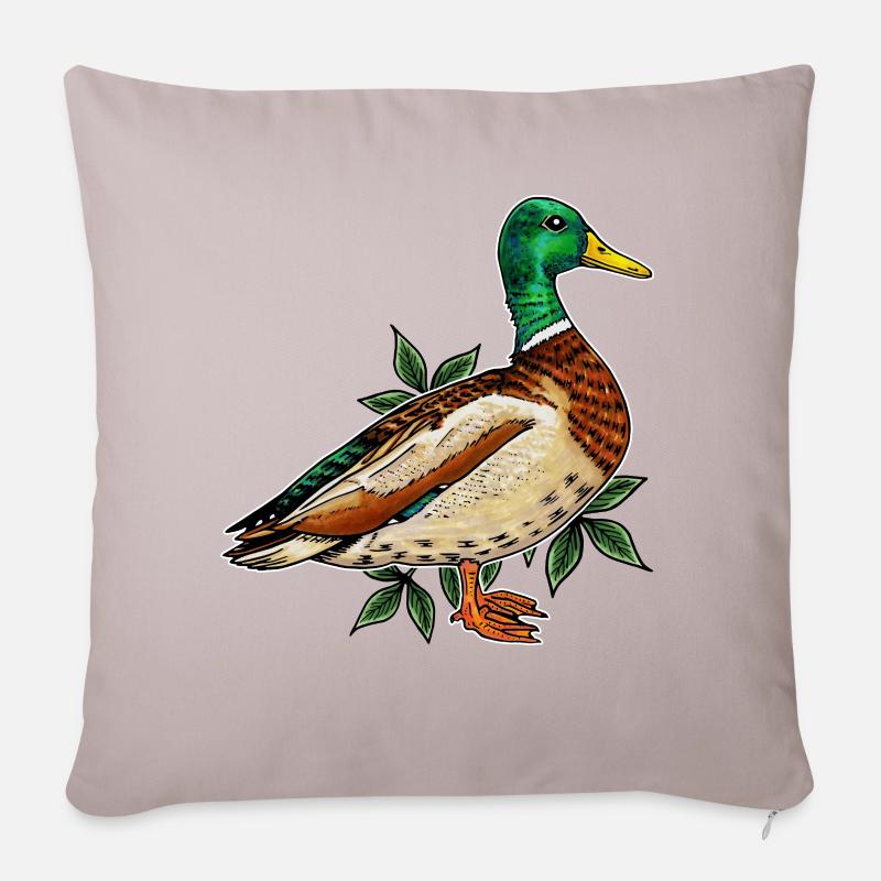 Mallard duck - Sofa pillow with filling 45cm x 45cm - light taupe