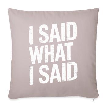 I Said What I Said Bold Statement Quote - Sofa pillow with filling 45cm x 45cm - light taupe - Front