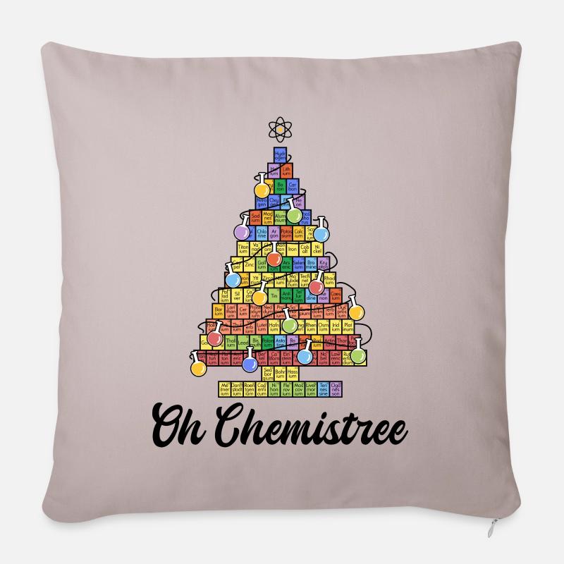Oh Chemistree - arbre de Noël coloré des éléments - Coussin et housse de 45 x 45 cm - taupe clair