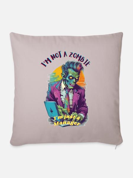 Zombie-Manager - Sofakissen mit Füllung 45 x 45 cm - helles Taupe