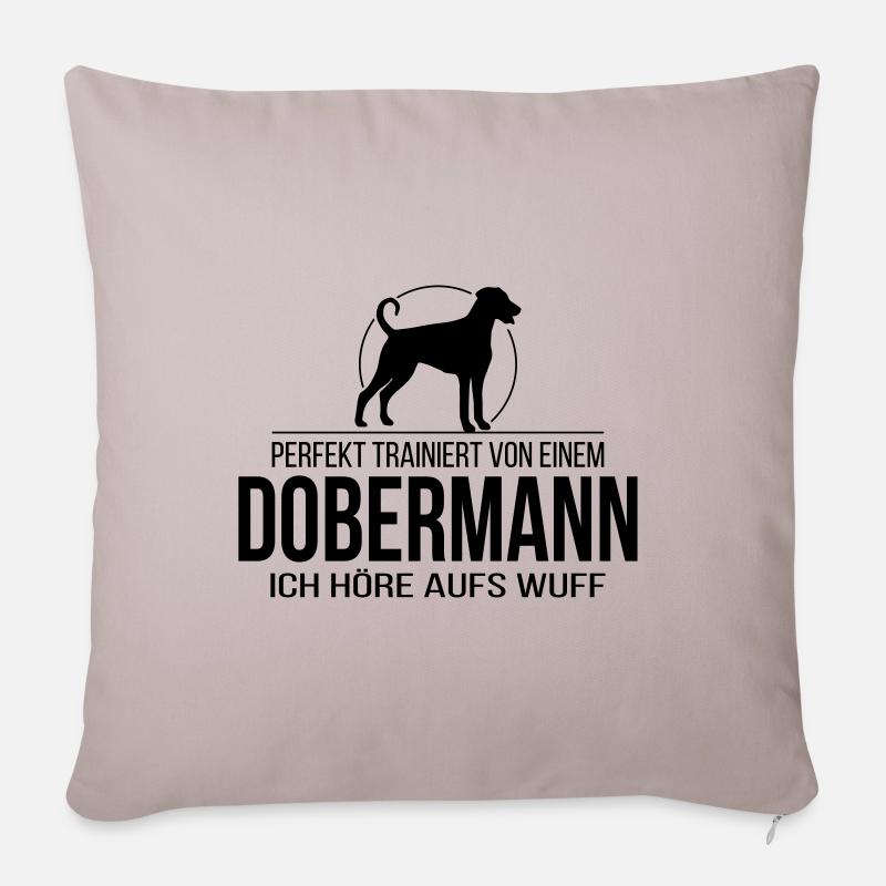DOBERMANN wuff - Sofakissen mit Füllung 45 x 45 cm - helles Taupe
