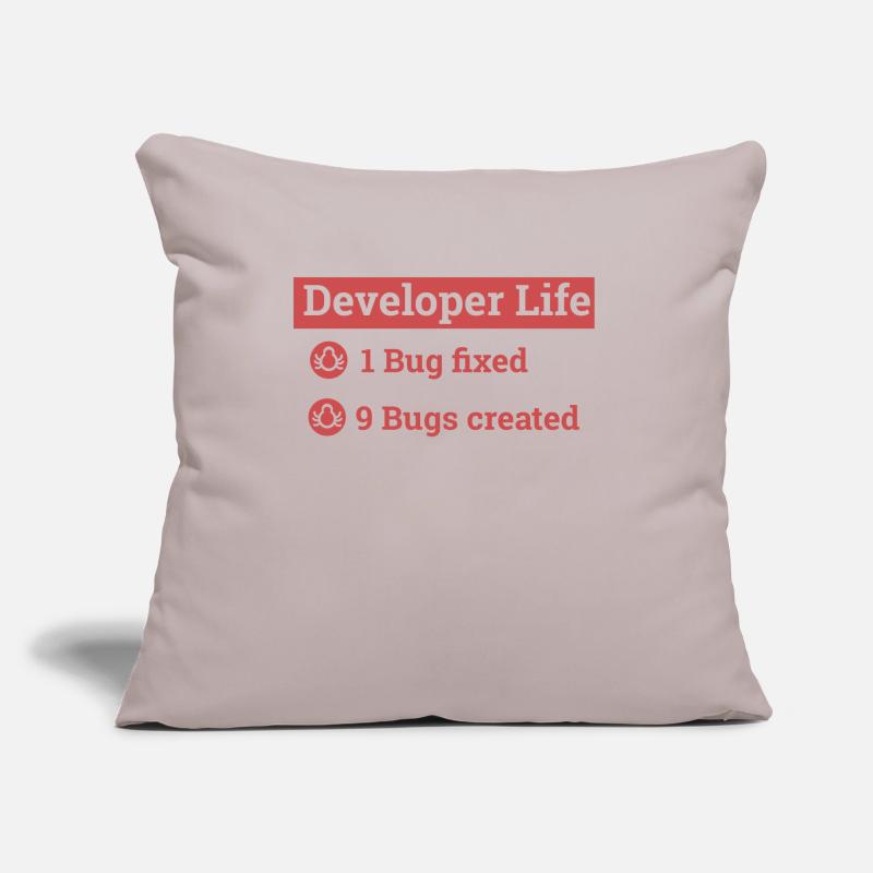 "Developer life" | Programmer, Programmer Sofa pillow with filling 45cm x 45cm