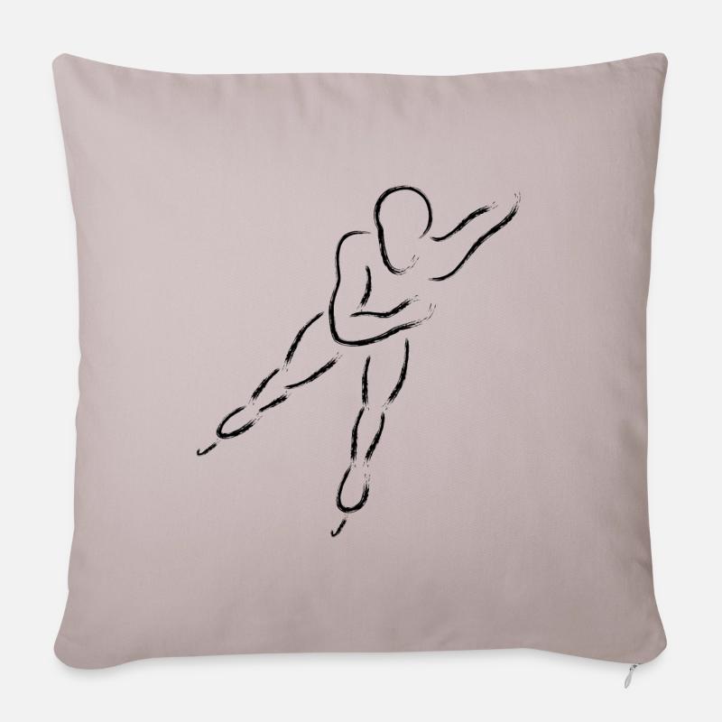 Speedskater, Shorttrack oder Eisschnellläufer - Sofakissen mit Füllung 45 x 45 cm - helles Taupe