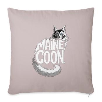 Maine Coon Cat Illustration Design - Sofa pillow with filling 45cm x 45cm - light taupe - Front