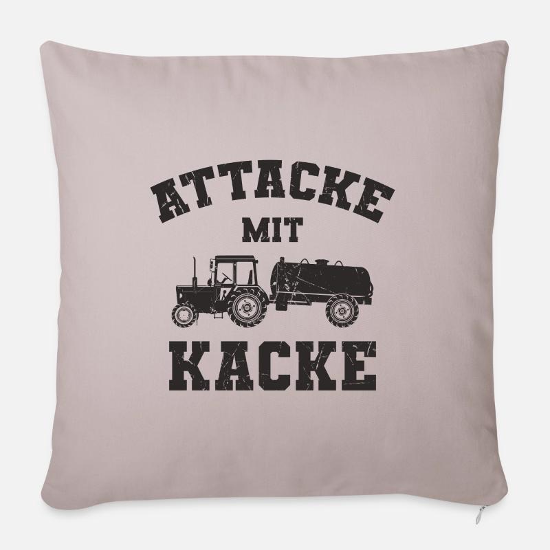 Traktor Spruch - Sofakissen mit Füllung 45 x 45 cm - helles Taupe