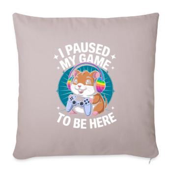 Break for you: Gamer Hamster! - Sofa pillow with filling 45cm x 45cm - light taupe - Front
