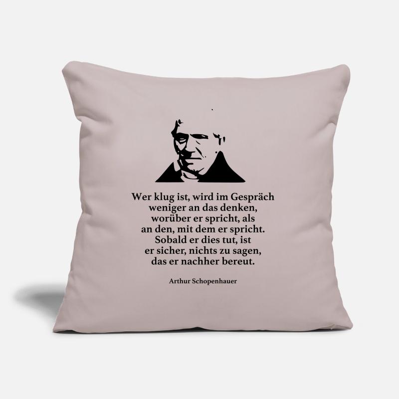 Schopenhauer: Wer klug ist, wird im Gespräch weni Sofakissen mit Füllung 45 x 45 cm