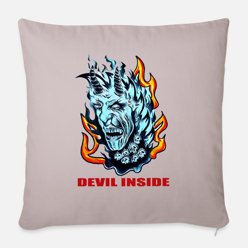 DEVIL - Sofakissen mit Füllung 45 x 45 cm - helles Taupe