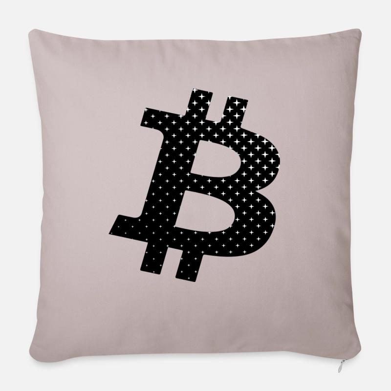 Bitcoin - Sofakissen mit Füllung 45 x 45 cm - helles Taupe