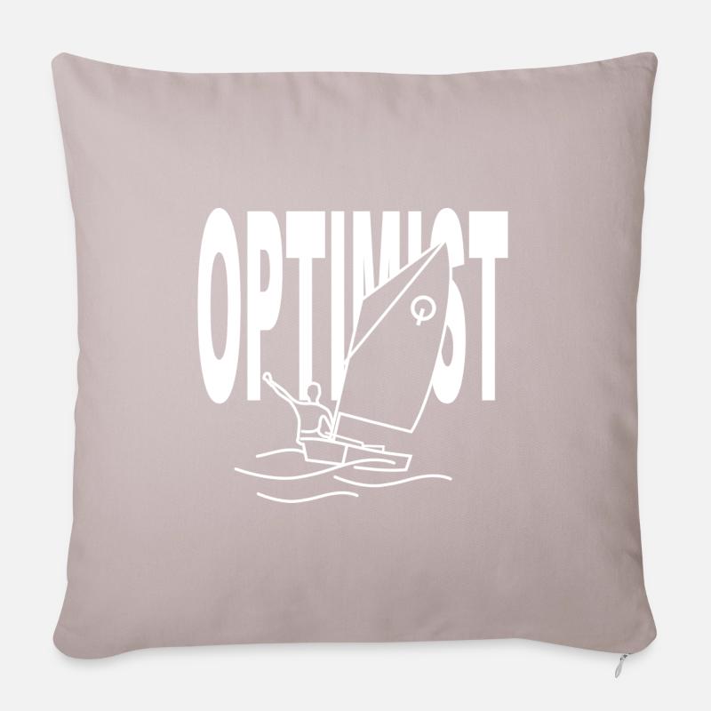 Optimiste - Coussin et housse de 45 x 45 cm - taupe clair