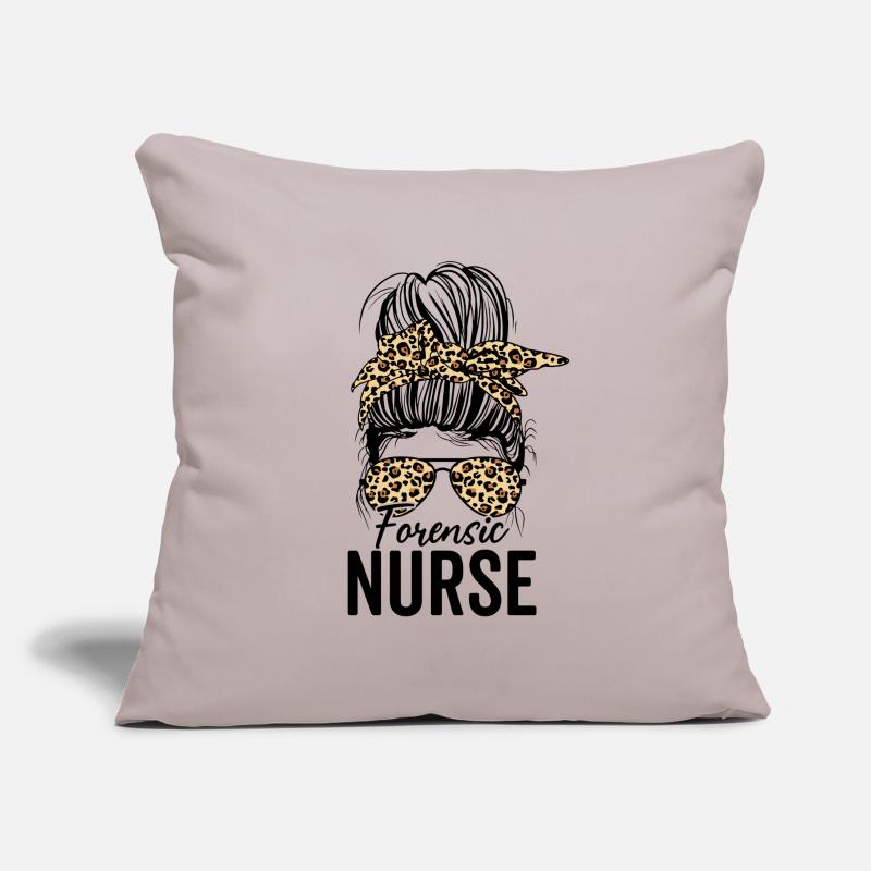 Forensic Nurse Practitioner Messy Bun Leopard Sofa pillow with filling 45cm x 45cm