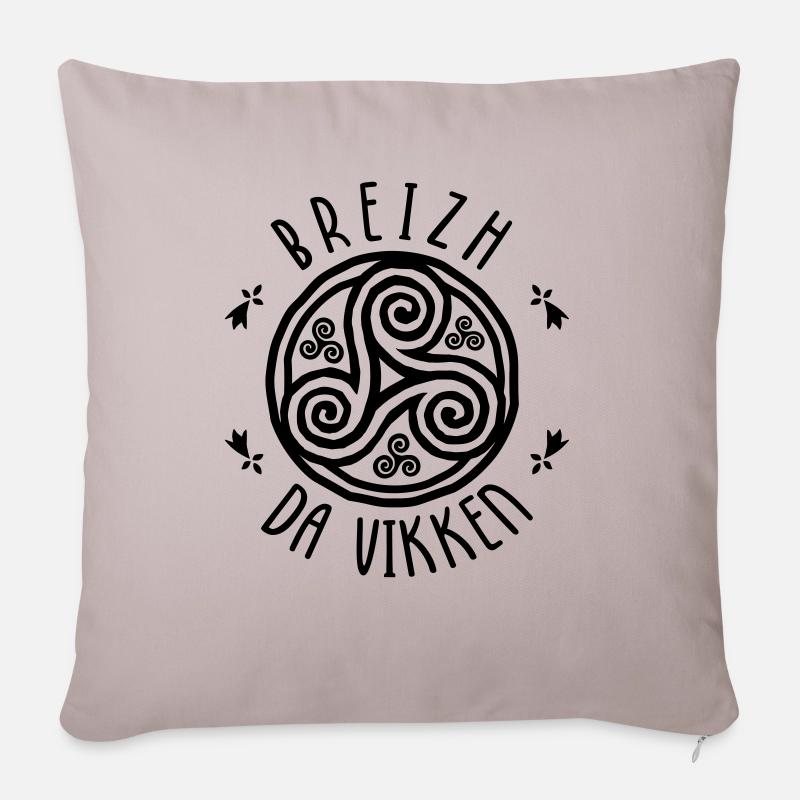 Breizh da viken - Sofakissen mit Füllung 45 x 45 cm - helles Taupe