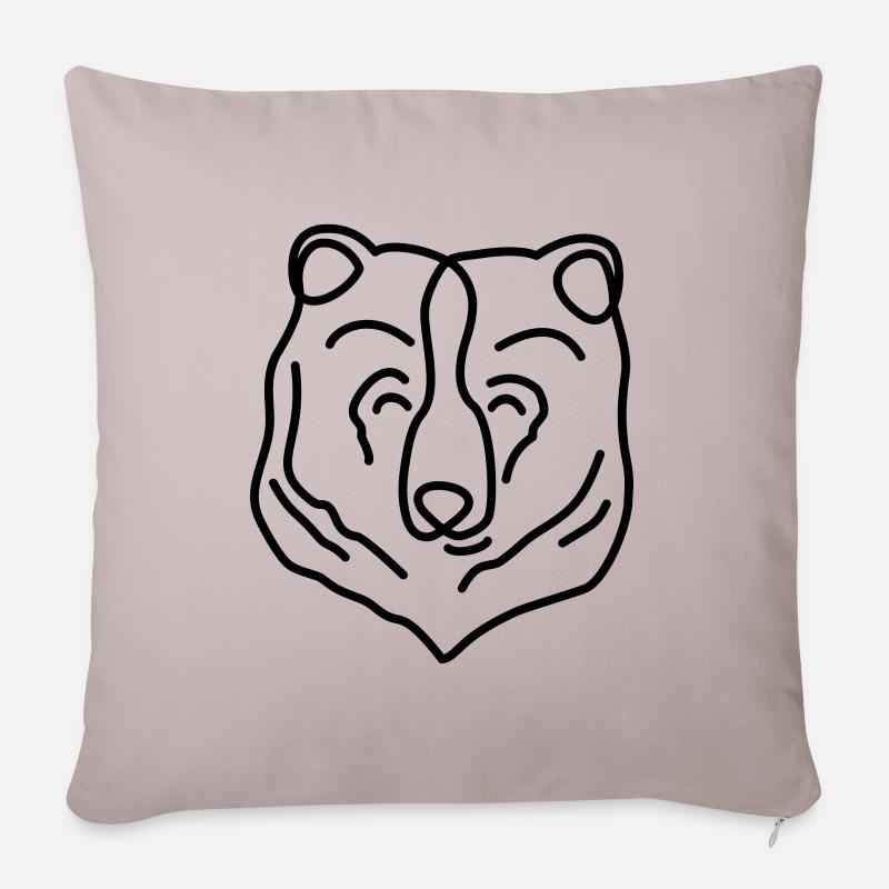 Bär // Bear - Sofakissen mit Füllung 45 x 45 cm - helles Taupe