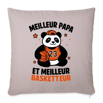 Meilleur basketteur meilleur papa Basket Sport - Coussin et housse de 45 x 45 cm - taupe clair - Devant