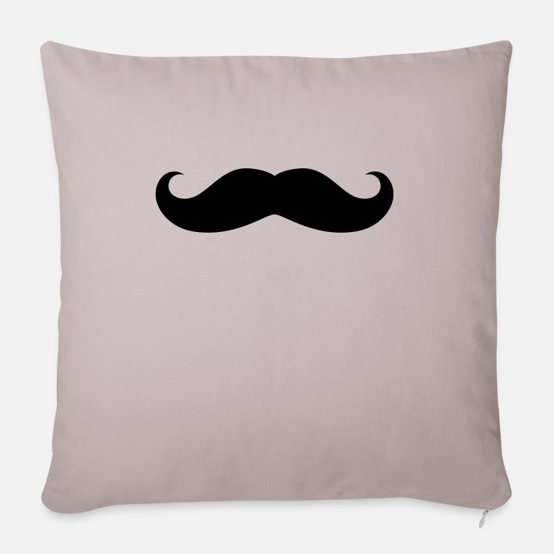 Moustache - Coussin et housse de 45 x 45 cm - taupe clair