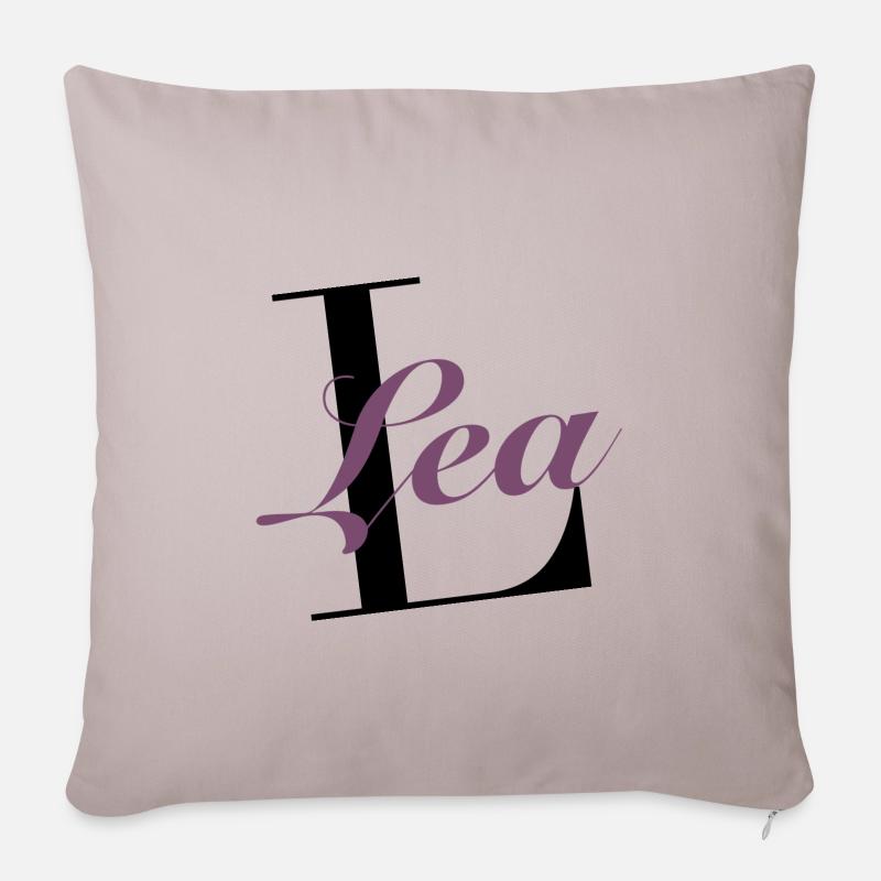 Name - Lea - Sofakissen mit Füllung 45 x 45 cm - helles Taupe