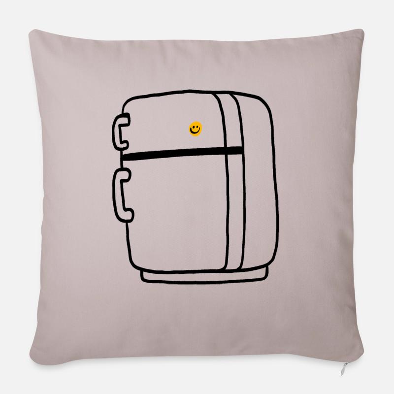 Fridge with smiley comic - Sofa pillow with filling 45cm x 45cm - light taupe