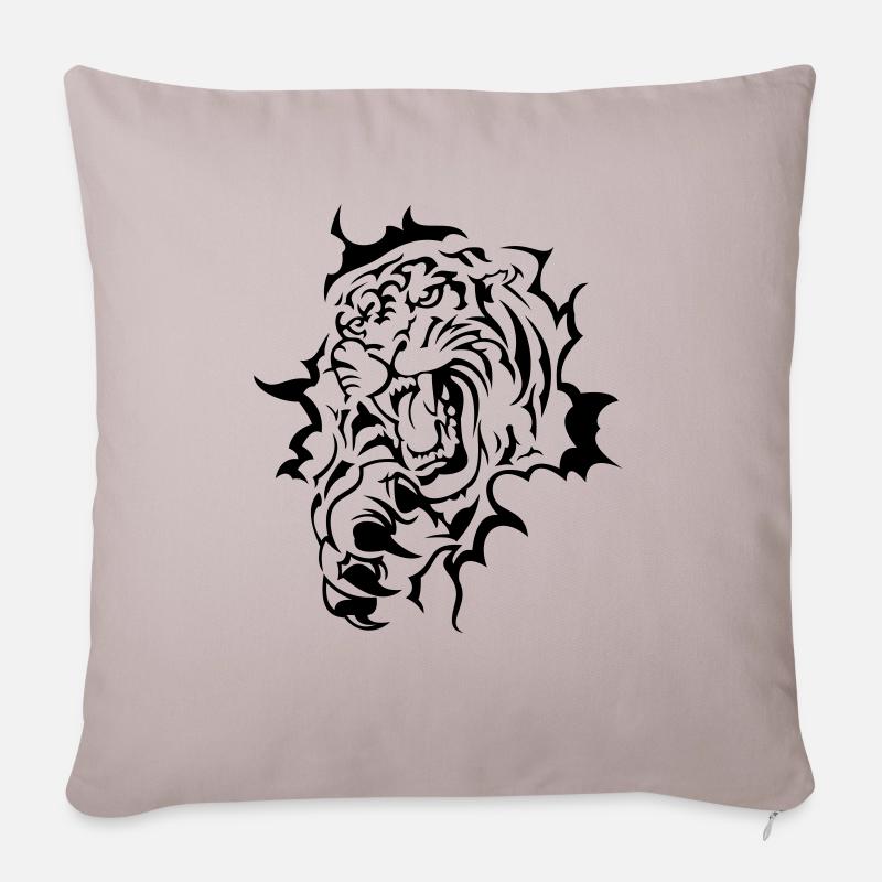 Tiger - Sofakissen mit Füllung 45 x 45 cm - helles Taupe