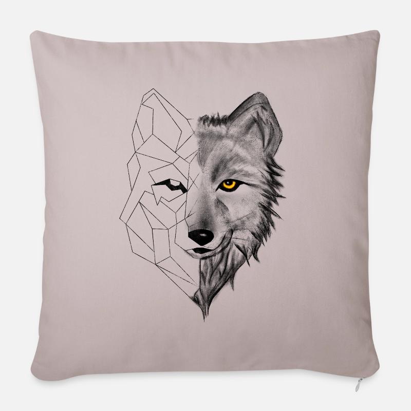 loup - Coussin et housse de 45 x 45 cm - taupe clair