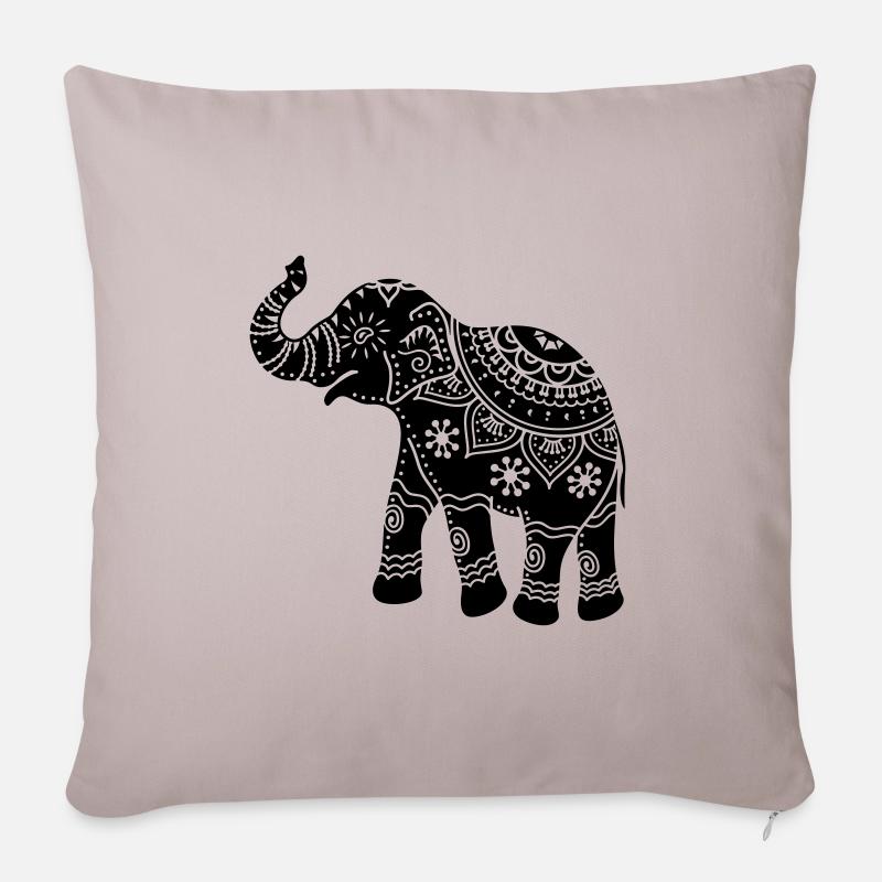 Elefant - Sofakissen mit Füllung 45 x 45 cm - helles Taupe