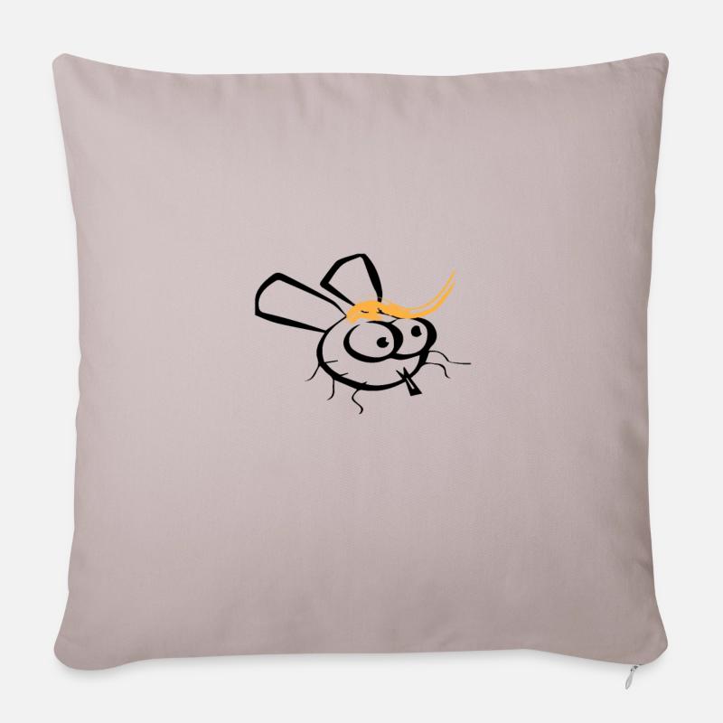 mouche - Coussin et housse de 45 x 45 cm - taupe clair