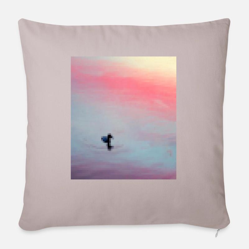 pixelated duck - Sofa pillow with filling 45cm x 45cm - light taupe