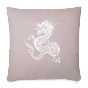 Chinese dragon design - Sofa pillow with filling 45cm x 45cm - light taupe - Front