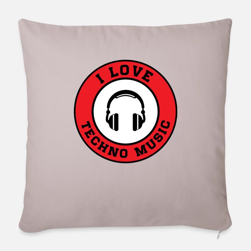 Techno - Coussin et housse de 45 x 45 cm - taupe clair
