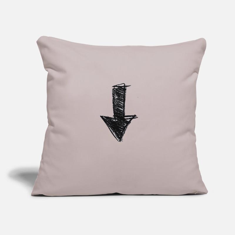 Flèche peint vers le bas idée de cadeau Scribble Coussin et housse de 45 x 45 cm