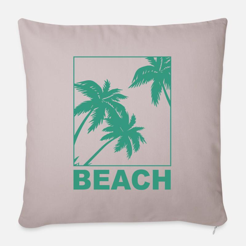 Beach Palms - Sofa pillow with filling 45cm x 45cm - light taupe