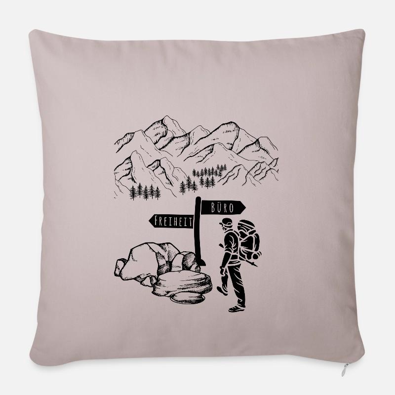 Bergsteigen, Wandern oder Büro? - Sofakissen mit Füllung 45 x 45 cm - helles Taupe